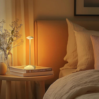 3 Pack 8.26in Gold Small Cordless Table Lamps Rechargeable, Battery Operated Mini Lamp, Small Lamp Touch Portable Table Lights, LED Night Light for Bedside/Dining/Bar/Outdoor (Gold-B)