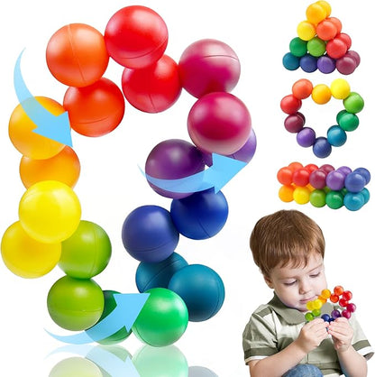 Autism Sensory Toy for Autistic Toddler Kids, Counselor Calm Down Pre-K Classroom Treasure Box Airplane Travel Activities Road Trip Fidget Ball for Age 3-5 5-7 3-4 4-8 Christmas Stocking Stuffer Gift