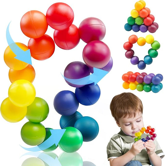 Autism Sensory Toy for Autistic Toddler Kids, Counselor Calm Down Pre-K Classroom Treasure Box Airplane Travel Activities Road Trip Fidget Ball for Age 3-5 5-7 3-4 4-8 Christmas Stocking Stuffer Gift