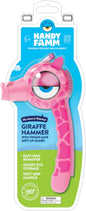 Handy Famm Real Metal Pink Giraffe Hammer for Kids, Patented Safety Mouth Sleeve and Nail Remover, STEM DIY Tool for Children Ages 5 and Up