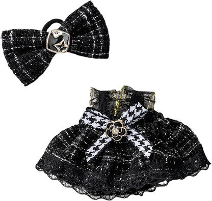 Clothes Set for 17cm Dolls, Skirt Set for 17cm Accessories Suit, Cute Clothes for Dress up Unique Style (Black A)