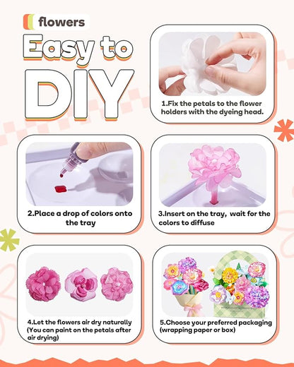 Paper Flowers for Crafts, Arts and Crafts for Kids Ages 8-12, Paper Flowers Science Kits, DIY Color Changing Flower Educational STEAM Toys, Christmas Birthday Gifts for Girls Age 5 6 7 8 9 10 11 12