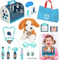 Doctor Kit for Kids with Dog Toy, Girls Boys Vet Playset Kit with Pet Cage & Stethoscope, Veterinarian Pretend Play Toys Doctor Kit for Toddlers Birthday Gift for Age 3 4 5 6 7 8 Years Role Play