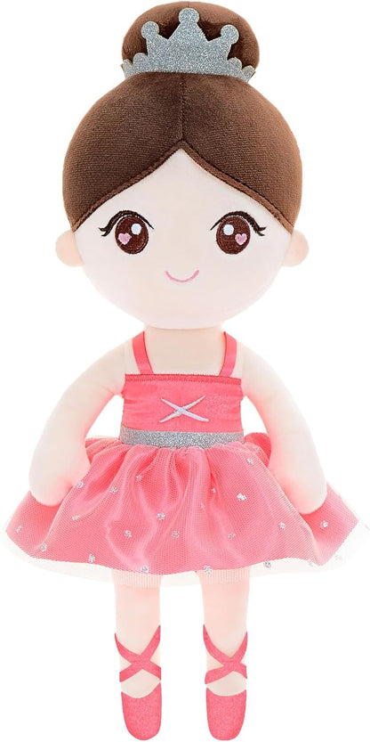 Gloveleya Baby Girl Gifts Dolls Soft Plush Toy Ballet Girl Doll Watermelon Red 13 Inches with Gift Box…