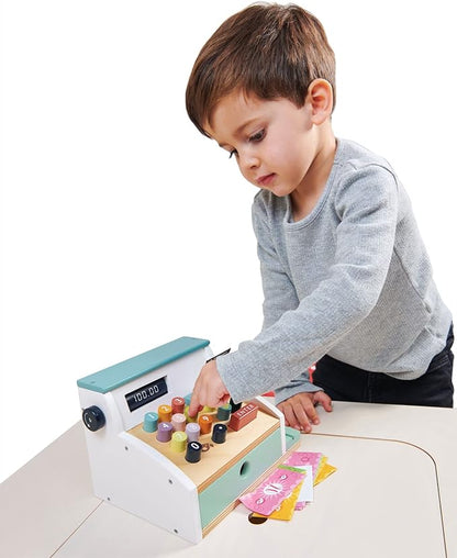 Tender Leaf Toys - General Stores Till - Comprehensive Wooden Shop Till Play Set with Scanner - Inspires Creative and Imaginative Roleplay - Age 3+