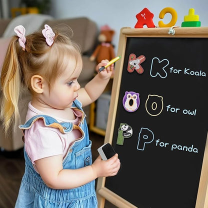 Large Wooden Magnet Alphabet Letters for Kids - Cute Animal Magnetic Letters for Fridge Magnetic ABC for Classroom Kids Gift Preschool 3 4 5 Years Old