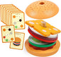 Kizh Wooden Burger Sorting Stacking Toy for Toddlers - Preschool Montessori Educational Fine Motor Toys for Kids Boys Girls