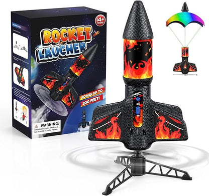 Rocket Launcher, 200 Feet of Flight Altitude, Model Rocket Kits with Launch Set, Ultra-high Flying Rocket, Rocket Toy, Kids Outdoor Toys, Gift for Kids Ages 8-12 Children's Day Gift - Red