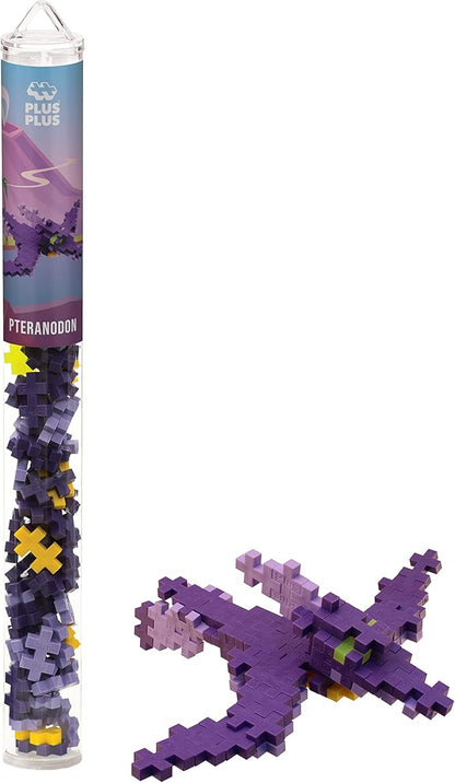 PLUS PLUS Building Block Playset Kit, Themed Figures 3D Puzzle, Fun Stem Toys for Kids, 350 Mini Interlocking Pieces - 5 Tube Bundle, Dinosaur