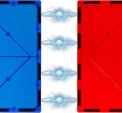 Gemmicc 6 PCS Large Magnetic Tiles,Jumbo Magnet Base Plates,STEM Magnetic Building Blocks for Kids Boys Girls