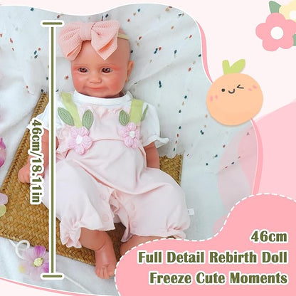Special Edition, Girl 20 in, Full Silicone Baby Doll, Realistic Baby Dolls, Realistic Veins & Pose, Not Vinyl, Reborn Baby Dolls Silicone Full Body, Gift Set