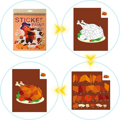 Thanksgiving Stickers for Kids Learning - Sticker Book for Ages 4-8, Boys & Girls Decorations & Party Favors