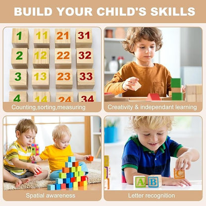 30PACK Wooden Blocks for Crafts, Unfinished Wood Cubes Blocks, 2 Inch Natural Wood Square Blocks, Wooden Cubes for Arts and Crafts and DIY Projects