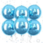 Blue Giant 4D Foil Balloons, Saxuxu 6Pcs Large Metallic Blue Round Balloons, 22 Inch Big Round Foil Balloon for Blue Sea Birthday Party Baby Shower Wedding Decorations