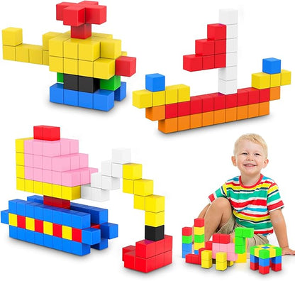 ROMDS 64 PCS Magnetic Blocks Toddler Toys Sensory Toys Magnetic Building Blocks Toys for Toddlers 3 4 5 6 7 8+ Years Old Boys Girls