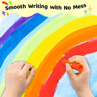 Ohuhu 36-Color Washable Tempera Paint Sticks for Kids, Non-Toxic Quick-Drying Paint Set for Drawing, Graffiti & Crafting - Works on Paper, Glass, Wood, Ceramic, Canvas & Rock