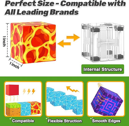 Magnetic Blocks - Build Mine Magnet World Magic Portal Set, Magnetic Tiles Building Blocks Toddler Toy STEM Sensory Outdoor Toys for 3+ Year Old Boys & Girls, Creative Kids Games Kids Toys 84PCS