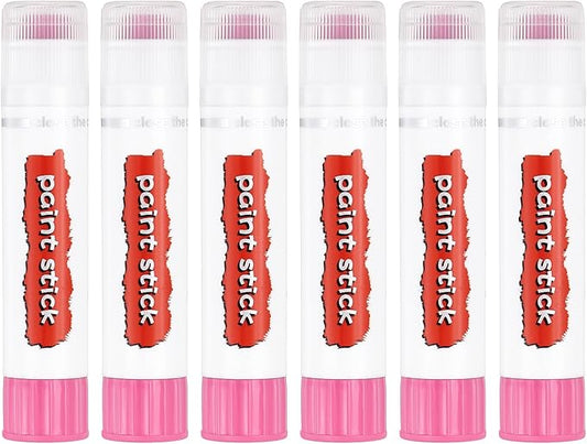 PATIKIL Tempera Paint Sticks, 6 Pcs Solid Tempera Paints Sticks Washable Bulk Markers Pen Quick Drying for Artists Beginners Art Supplies, Light Pink