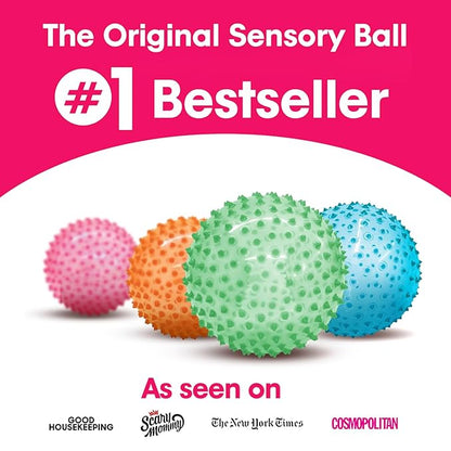 Edushape Original Sensory Ball - 7" Deflated Transparent Green Color Baby Ball Enhancing Gross Motor Skills for Kids 6 Months & Up