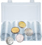 40.6mm Silver Dollar Coin Holder,Silver Eagles Coin Capsules for Collectors with Clear Plastic Storage Organizer Box for Coin Collection Supplies (60)