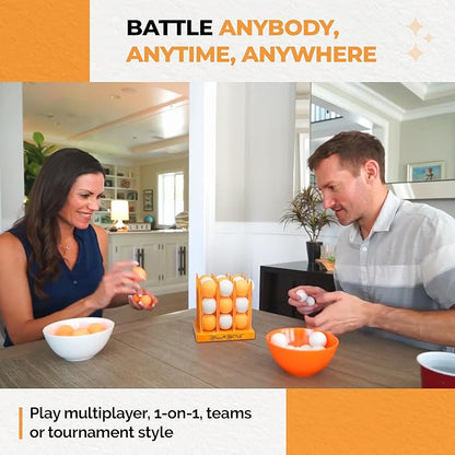 Wood Edition Game Set with 36 Battle Cards - an Addictive Game of Strategy, Skill & Chance - Multiplayer Fun Bounce Ball Games - Gifts for Teenage Boys & Girls