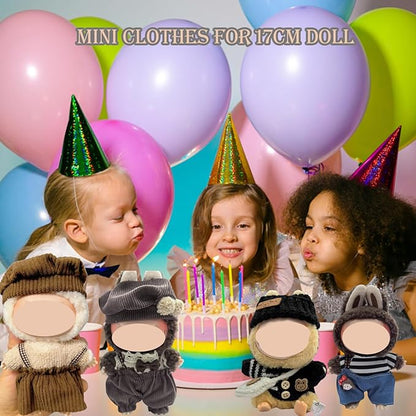 Clothes Set Compatible with 17cm Doll, Hat and Overalls Set for 15cm Doll Accessories Suit, Cute Clothe for Dress up Unique Style (MY3)