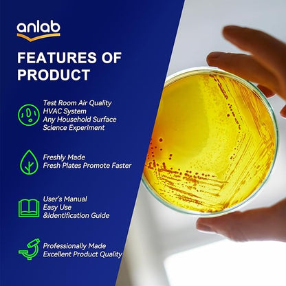 Nutrient Agar Petri Dishes Science Project Kit | Pre-Poured Agar Plates and Cotton Swabs for Science Experiments | Bacteria Science Kit - Sealed Separately (Items of 30)