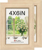 4x6 Picture Frame 2 Pack, Natural Oak Wood Gallery Photo Frame, Wall Hanging or Tabletop Display
