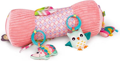 Inflatable Baby Tummy Time Toys Pillow for Newborn, Montessori Baby Sensory Toys Roller with Detachable Mirror, Squeaker, Teether & Rattle, Help with Early Development 3-6 Months (Unicorn)