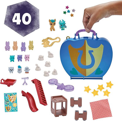 My Little Pony Mini World Magic Compact Creation Critter Corner Toy, Buildable Playset with Hitch Trailblazer Pony for Kids Ages 5 and Up