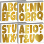 Bemeol Bulletin Board Letters 462 Pieces 4 Inch Alphabet Letter Stickers Cutout Letters for Poster Board Display Home Classroom School Decor(Gold)