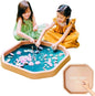 Tuff Tray (Small Brown), Sensory Tray with Textured Surface, Montessori Toy, Sand & Water Table, Sensory Bin for Toddlers and Kids