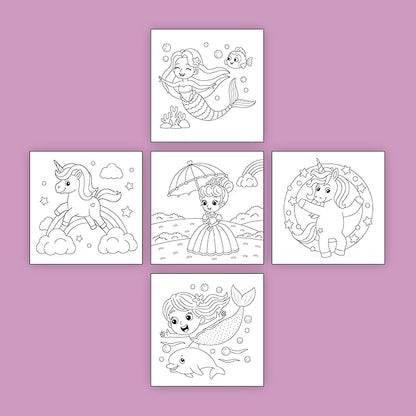 ArtPops Coloring Boxes – Pop-Up Pre-Printed Coloring Box Set – DIY Wall Art Kit for Kids – Eco-Friendly, Easy to Hang, No Frame Needed – 5-Pack, Fairytale Friends