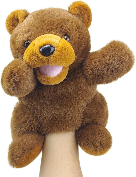 Hand Puppets Bear Puppet,10" Animal Hand Puppets for Kids, Hand Puppet for Toddlers 1-3 and Kids with Movable Mouth,Sloth Stuffed Animal Plush Puppets Toy Gift for Interactive Storytelling