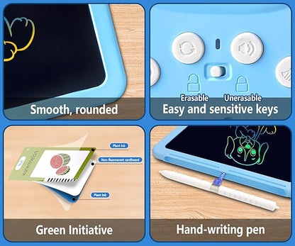 Rylai Toddler Toys Talking Flash Cards, Kindergarten Learning Resources 510 Sight Words with Drawing Tablet for Speaking Doodling, Sensory Toys for Kids with Autism, Boys Girls 2 3 4 5 6, Blue