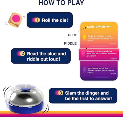Dare to Ding - Game of Riddles & Reflexes, Fast-paced Card Game, Test Your Wits, Family-Friendly Game for Teens, Families & Adults, Gifts for Ages 10, 11, 12 and Up, 3-8 Players