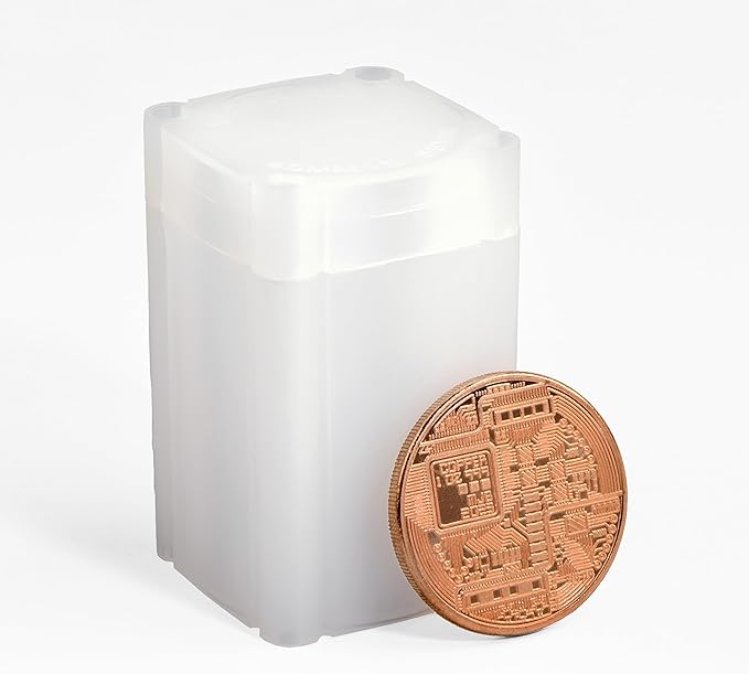 LIGHTHOUSE - Square Coin Tubes - Convenient Push Top, Virtually Unbreakable, Acid Free and Archival Quality - Coin Tubes for US Medallions, 10 Pack