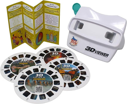 WARM FUZZY Toys STEM Viewfinder - Viewfinder for Kids & Adults, Classic Toys, Slide Viewer, 3D Reel Viewer, Retro, Vintage Toys with 4 Reels - Contains 28 High Definition Educational 3D Images
