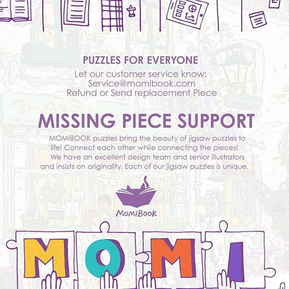 MOMIBOOK Puzzles for Adults 1000 Piece Jigsaw Puzzles of Holiday Morning, Painting Image Store Puzzle Difficult Challenging Hard Impossible Puzzle, Funny Toys & Games Christmas Birthday Gifts