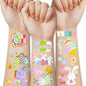 Metuu Easter Temporary Tattoos For Easter Basket Stuffers, 95 Pcs Foil Glitter Style Fake Tattoos For Easter Party Decorations, 4 Sheets Bunny Egg Butterfly Colorful Tattoos for Kids Adults
