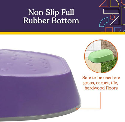 Special Supplies Set of 5 Stepping Stones for Kids Indoor and Outdoor Balance Blocks Promote Coordination, Balance Strength Child Safe Rubber, Non-Slip Edging (Rainbow)