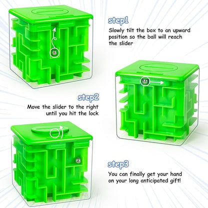 10 Pack Money Maze Puzzle Gift Boxes(3 Colors), 3D Mazes Magic Cube Money Puzzle Box Toy Set Brain Teasers for Kids Teens and Adults Birthday Party Favors