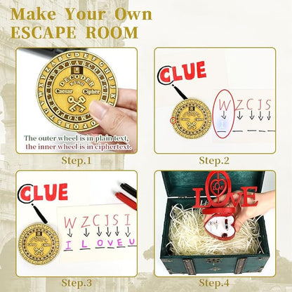 VIGIamy Fidget Toys Adults Brain Teaser Puzzles Fidget Spinners Metal Anxiety Stress Relief Toy Mind Puzzles Escape Room Game ADHD Autism Fidget Birthday Gift Gadget for Men Office Desk Toy (Brass)