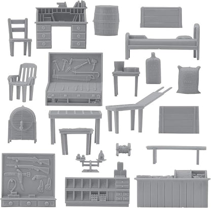BMC Classic Marx Military Base Camp - 44pc Plastic Army Men Playset Accessories