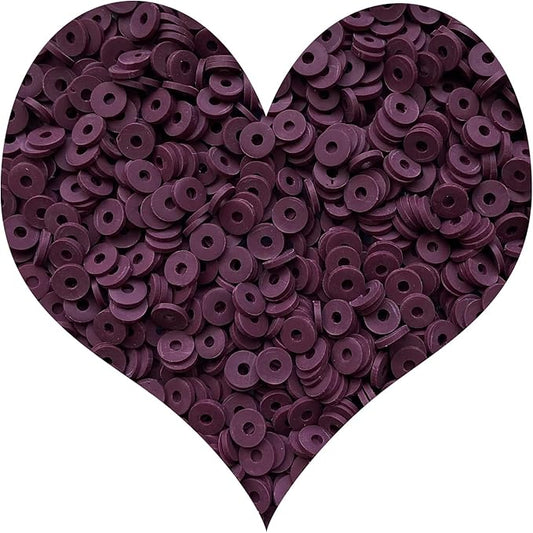 3000Pcs Clay Beads Flat Round Polymer Bead Vinyl Heishi Beads Flat Round Polymer Bead Flat Clay for Jewelry Making Necklace Bracelet (26-Deep Purplish red
