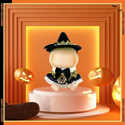 17cm Doll Clothes Set, Halloween Themed Costume, Black Cloak Outfit and Witch Hat for 6.7inch Dolls Suit, Cute Fashion Dress Up Clothes Accessories for 1st/2nd/3rd Gen Doll