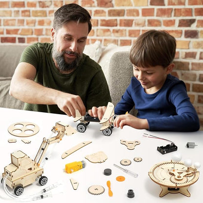 6 in 1 STEM Science Kits for Kids 8-12 5-7, Wood Craft Kit for Boys Age 8-10, Science 3D Puzzles Projects, Educational Craft Building Toys, Christmas Birthday Gifts for Girls Boys 6-13 Years Old