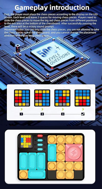Super Sliding Puzzle Maze Building Block Game Console Kid's Game Logical Thinking Parent-Child Interactive Escape Game Electronic Toys Birthday for Children/Friends/Students