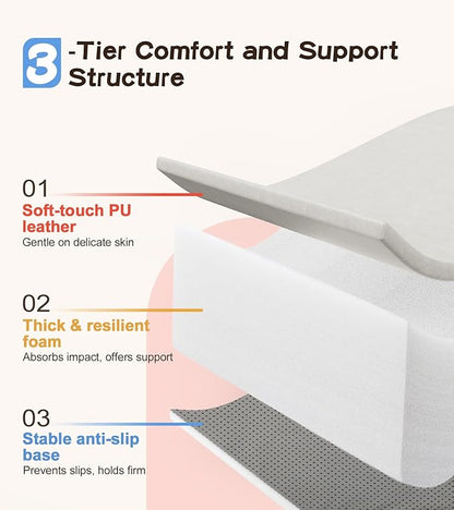 5-Piece Climb and Crawl Activity Play Set, Soft Foam Climbing Blocks for Toddlers with Wipe-Clean PU Leather, Anti-Slip Climbing Toys for Toddlers Inside for All-Around Development, Gray & White