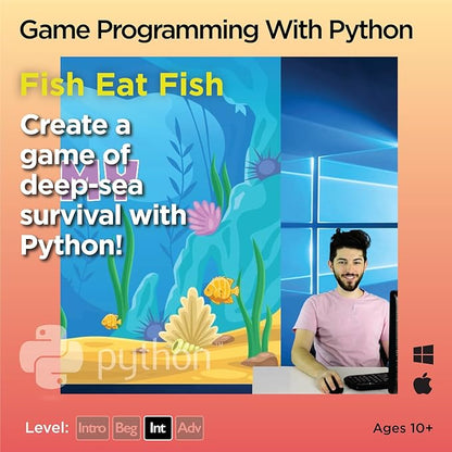 Python for Kids, Award-Winning STEM Courses, Coding for Kids, Ages 10+ with Online Mentoring Assistance, Learn Computer Programming and Code Amazing Games with Python (PC & Mac) (Box Art Varies)